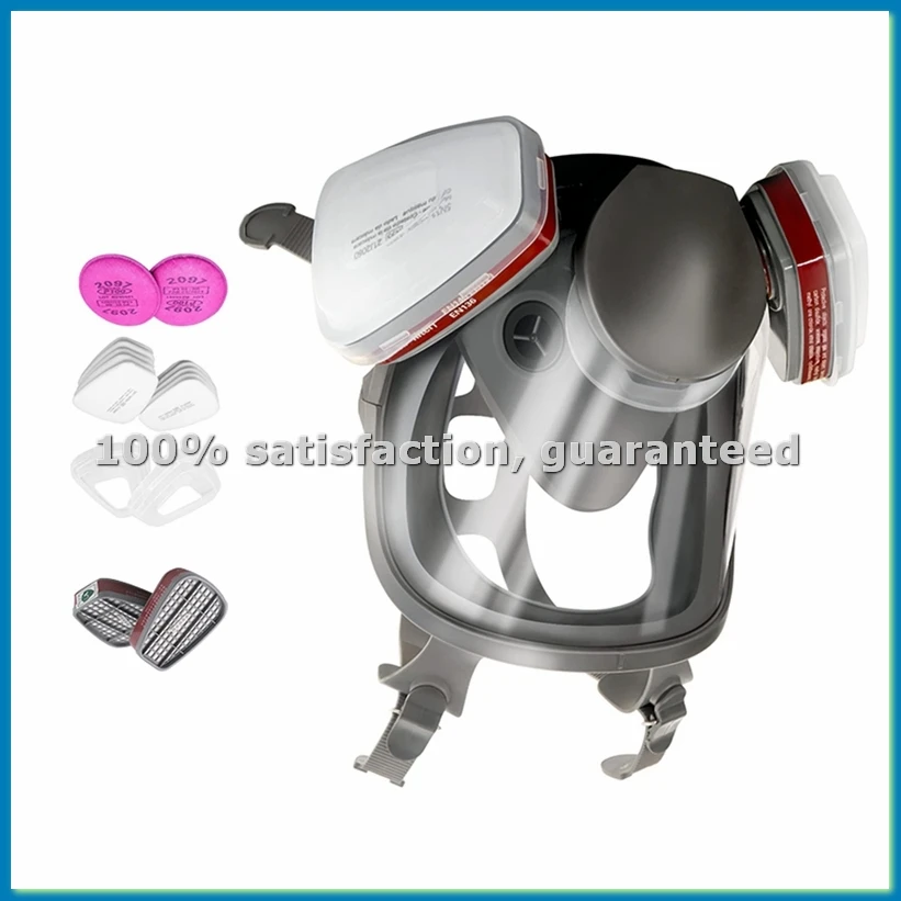 

Полная маска Пылезащитный полный респиратор Ядерная маска с фильтрами Защитная пылезащитная маска для защиты от покраски-VVNB