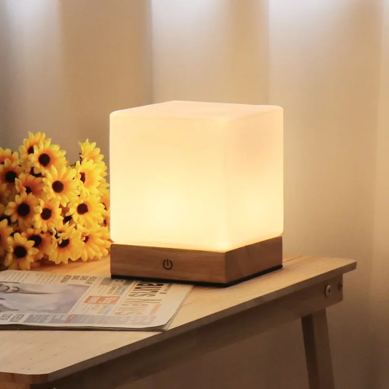 Bedside lamp bedroom charging touch remote control ins wind simple warm usb mini sleep desk lamp
