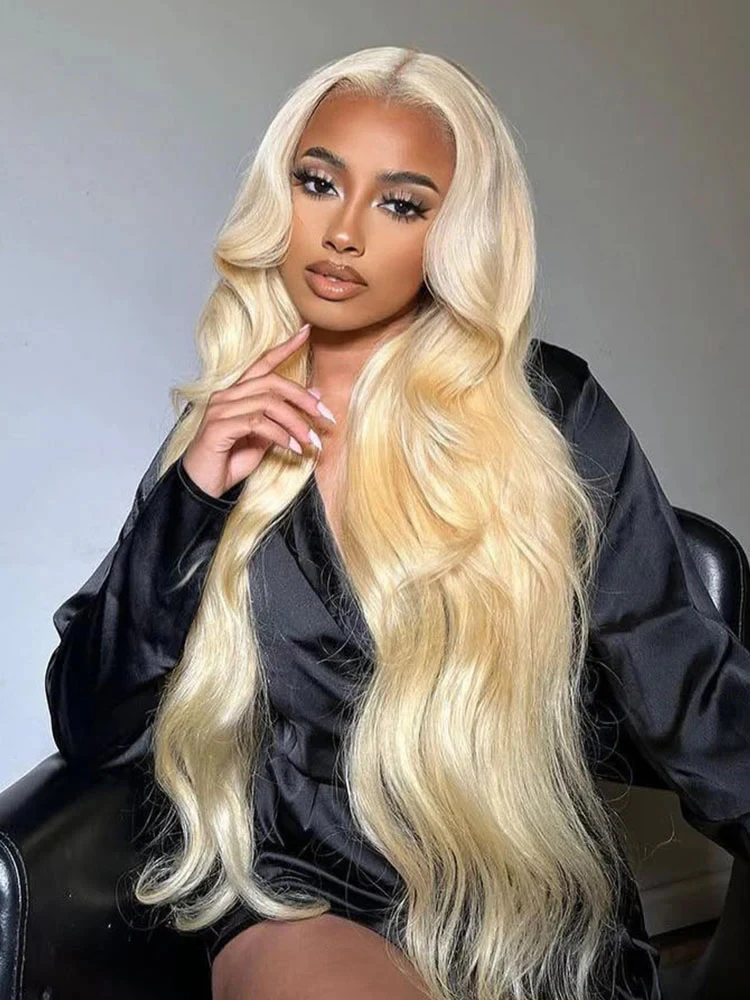 

Перуанские 32-дюймовые Медовые 613 Блондинка 13x4 HD Парики из натуральных волос на кружеве спереди Предварительно выщипанные объемные волны Бесклеевые кружевные фронтальные парики для женщин