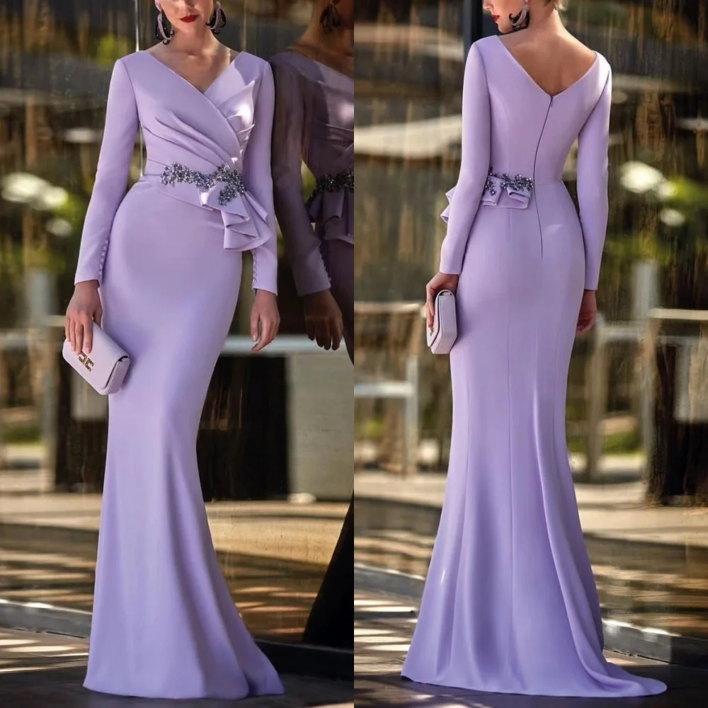 

Sparkle High Quality Exquisite Jersey Sequined Beading Ruched Clubbing A-line V-neck Bespoke Occasion Gown Long Dresses