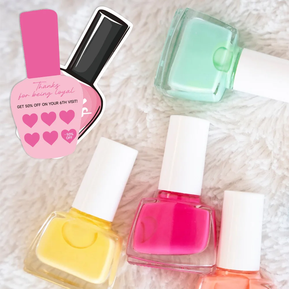 50pcs 손톱 명함 네일 충성도 종이 카드 보드에 누르십시오 보드 손톱 액세서리 도구에 고객 시계에 대한 네일 카드