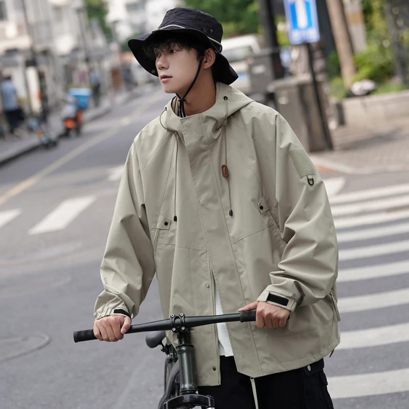 

Куртка свободного кроя для активного отдыха, серия Mountain, рабочая одежда, весна-осень, японский стиль, модный бренд, ветрозащитная, с длинными рукавами, на молнии