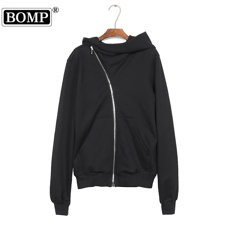 [BOMP] Dark Classic Diagonal Zipper Wizard Hat RO Hoodie Loose Casual Men's Wear