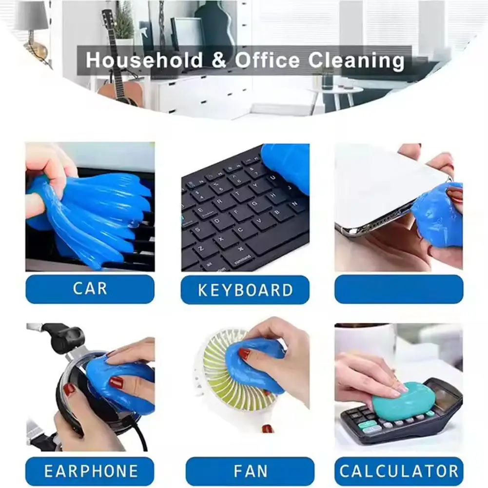 200g Car Cleaning Soft Glue Auto Interior Computer Keyboard Dirt Clean Dust Remover Non-Sticky Gel Home Vehicle Cleaning Tools