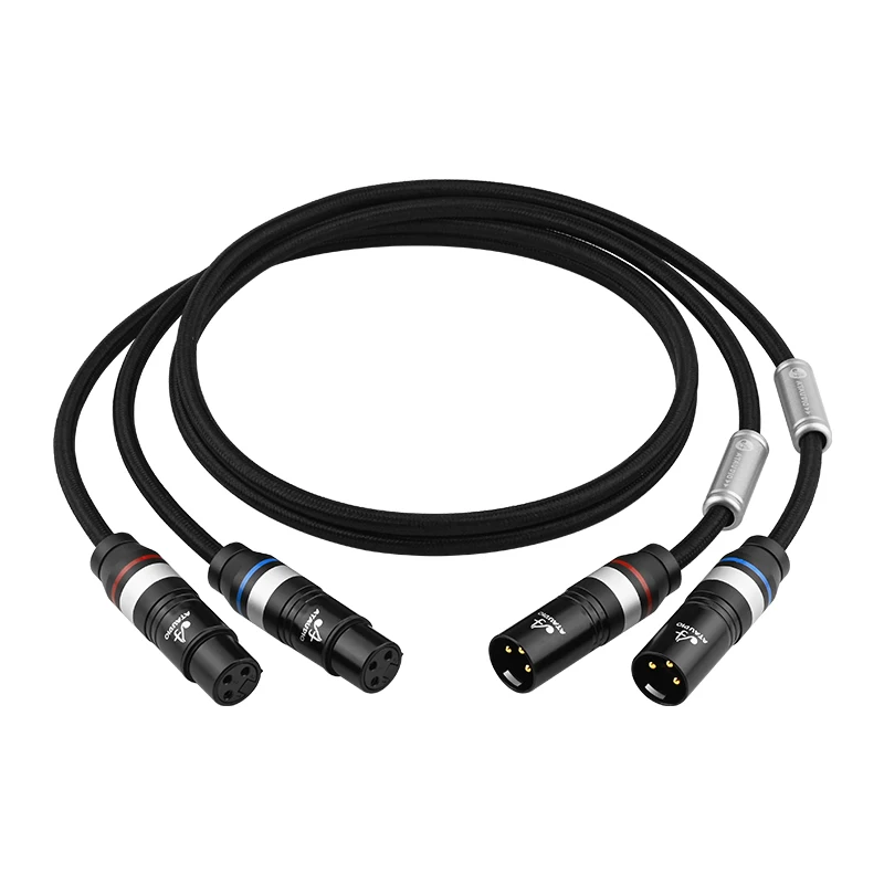 ATAUDIO Hochwertiges 6N OFC HiFi XLR-Kabel für Mikrofon, Lautsprecher, AMP, symmetrisches XLR-Stecker auf XLR-Buchse, Verlängerungs-Audiokabel 4