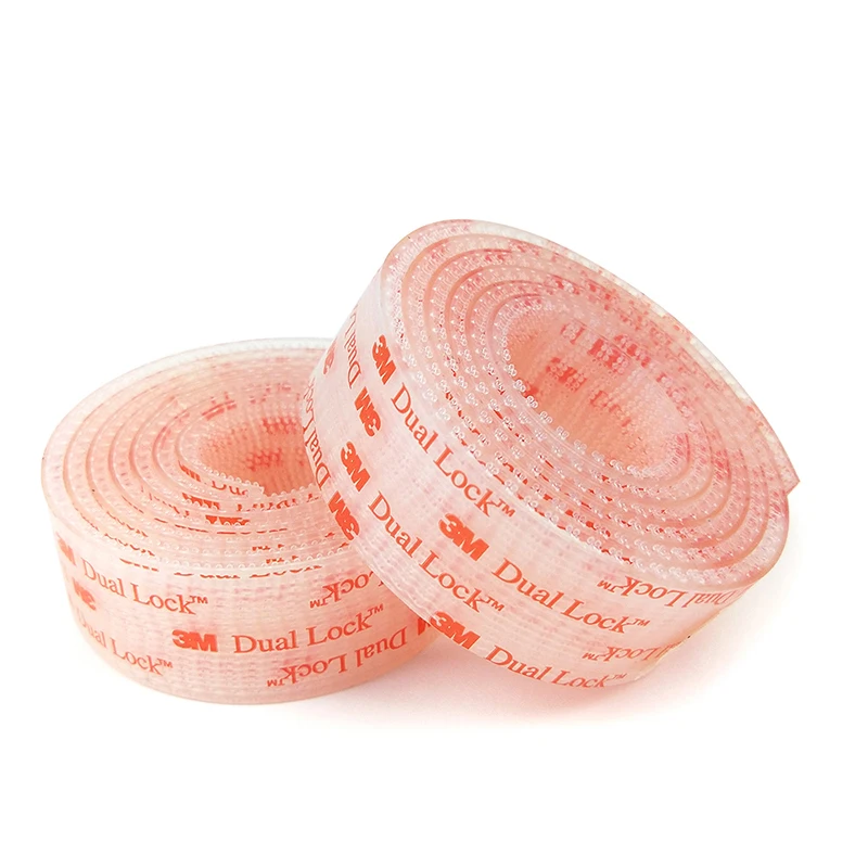 이중 잠금 투명 재밀폐 패스너, 투명 버섯 접착 테이프 타입 250, 25.4mm, 50.8mm 너비, SJ3560