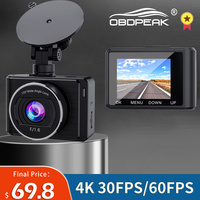 OBDPEAK M3 4K 30fps Car Dash Cam 2K 60 FPS Super Night Vision UHD 3840* 2160P Car DVR with WIFI APP Parking Mode G-sensor GPS