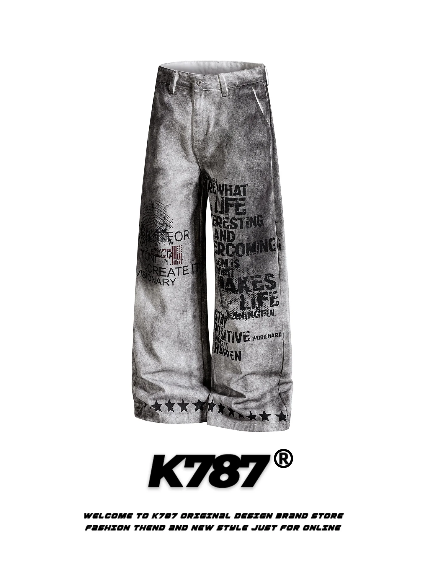 

Брюки K787 в американском уличном стиле, свободные, винтажные, прямого кроя, повседневные, унисекс, с высокой талией, из хлопка и полиэстера, весенние, молодежные, модные