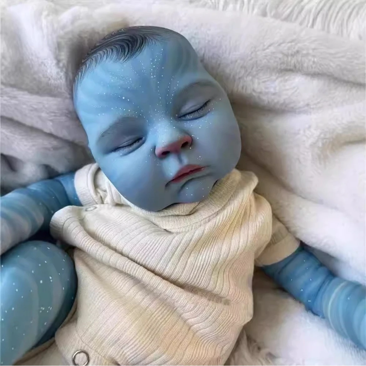 49CM Pfirsiche Avatar Lebensechte Neugeborene Baby Puppe Reborn Baby Größe Echt Bild Handgemachte 3D Haut ziehen Haar Sichtbare Adern