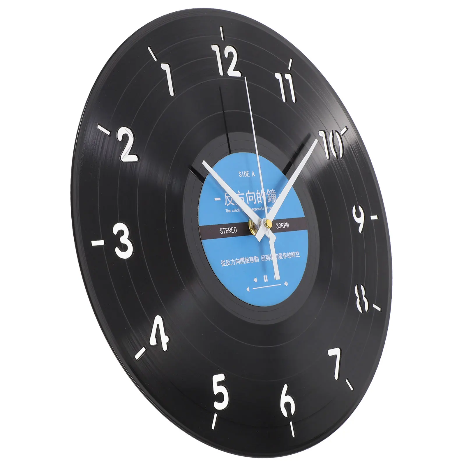 

Creative Reverse-Turning Wall Clock Vinyl Records Designed Silent Mute Wall Hanging Clock Decorative Home Office Housewarming