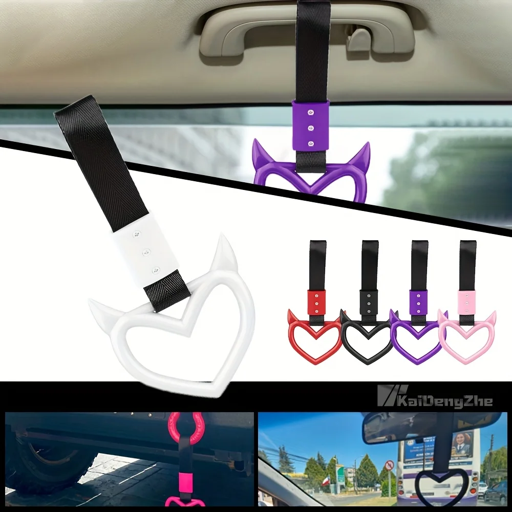 

1PC Car Handle Ring Devil Love Safety Warning Hanging Ring Colored Wristband Car Rear Bumper Warning Automobiles And Spare Parts