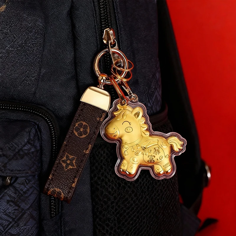 السنة الجديدة الحصان سلاسل المفاتيح قلادة زودياك الحصان على ظهره قلادة سلاسل الهاتف المحمول حفلة عيد الميلاد هدايا السنة الجديدة 2026 #1