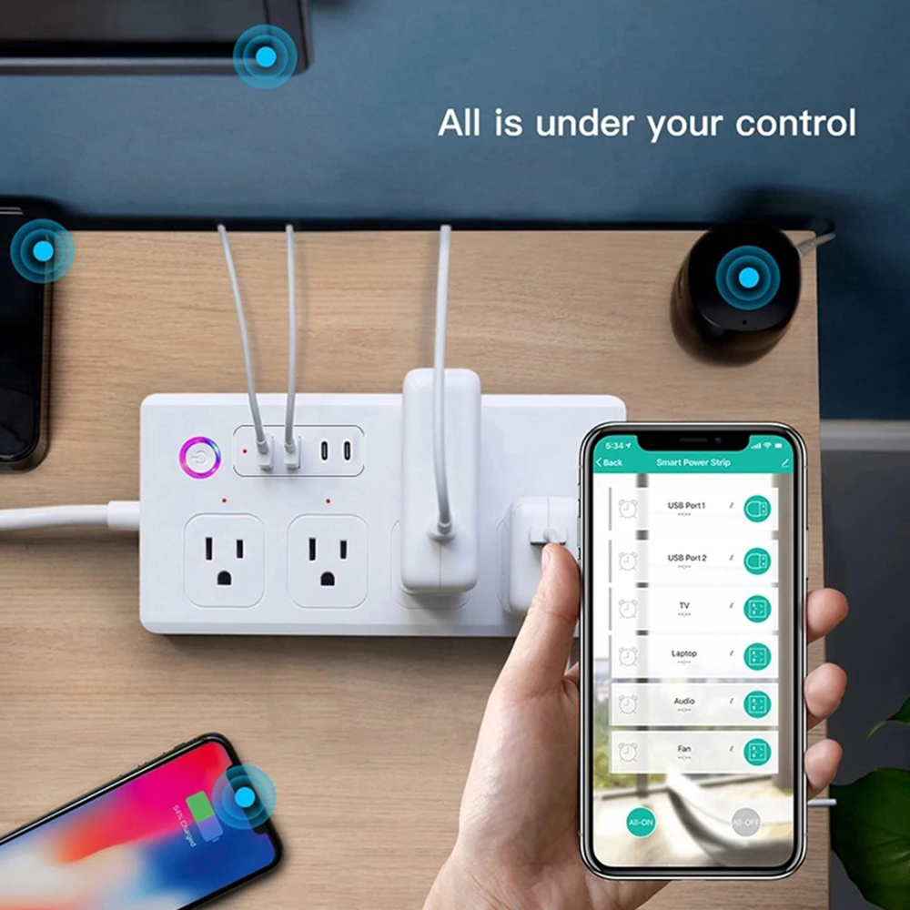 ZigBee Wifi Power Strip Tuya Smart Plug Smart Home Protezione contro le sovratensioni Cavo di prolunga Controllo vocale Funziona con Alexa Google Assistant