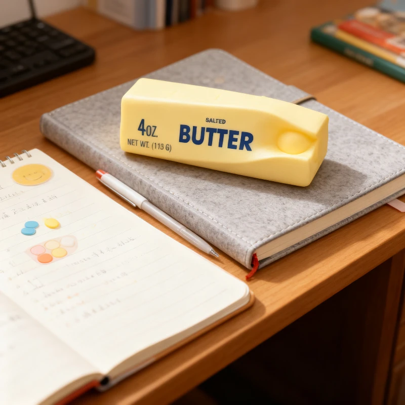 1/2 قطعة عصا زبدة مضادة للضغط لتخفيف الضغط ألعاب من نسيج مخملي يرتفع ببطء من الطين الناعم يضغط على عصا الجبن المرنة لعبة مزحة