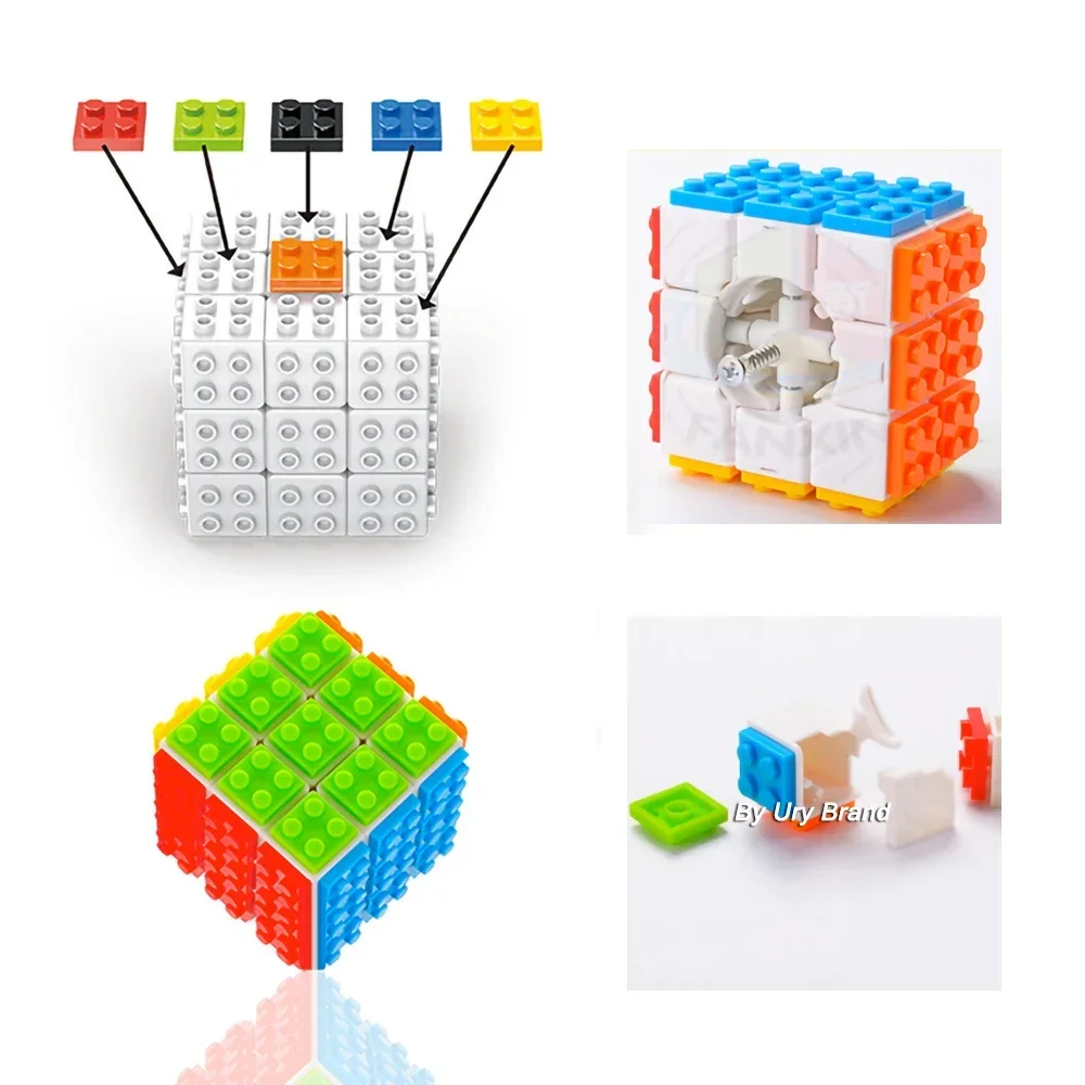 Fanxin DIY ladrillos cubo mágico profesional 3x3x3 iluminación clásica bloques de construcción educativos juguetes para niños regalo