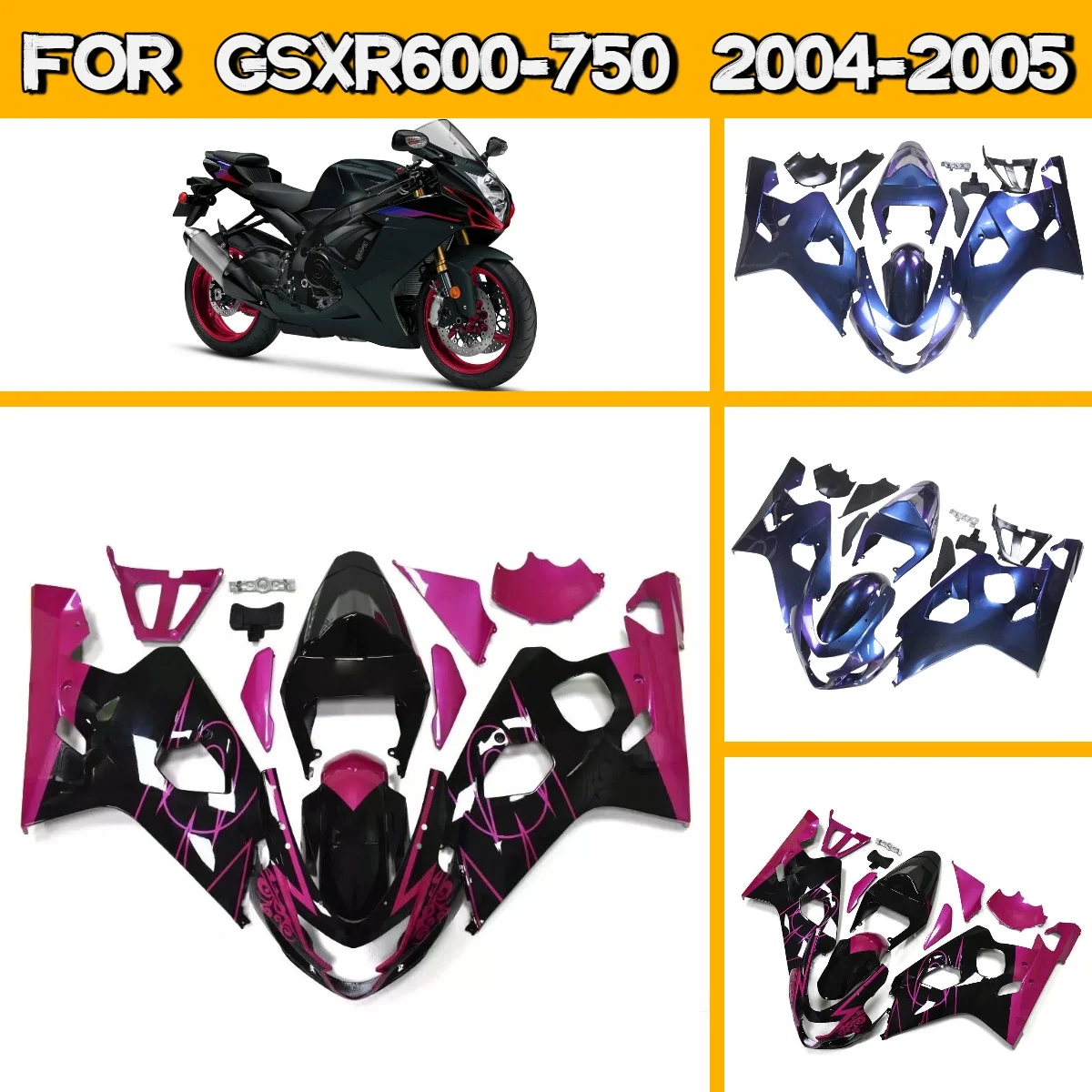 

Горячая новинка: Комплект обтекателей из ABS-пластика для Suzuki GSXR 600 750 2004-2005 годов, идеальная замена, идеальная совместимость с моделями 04 05 GSXR600 GSXR750