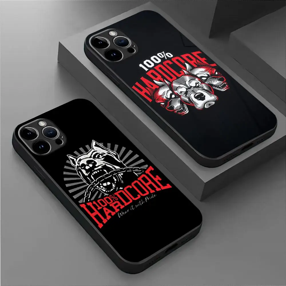 100 Hardcore Dog To The Bone  Phone Case For iPhone 15 14 13 12 11 X XR XS XSMAX 8 7 Plus Mini Pro Max Soft Black Phone Cover