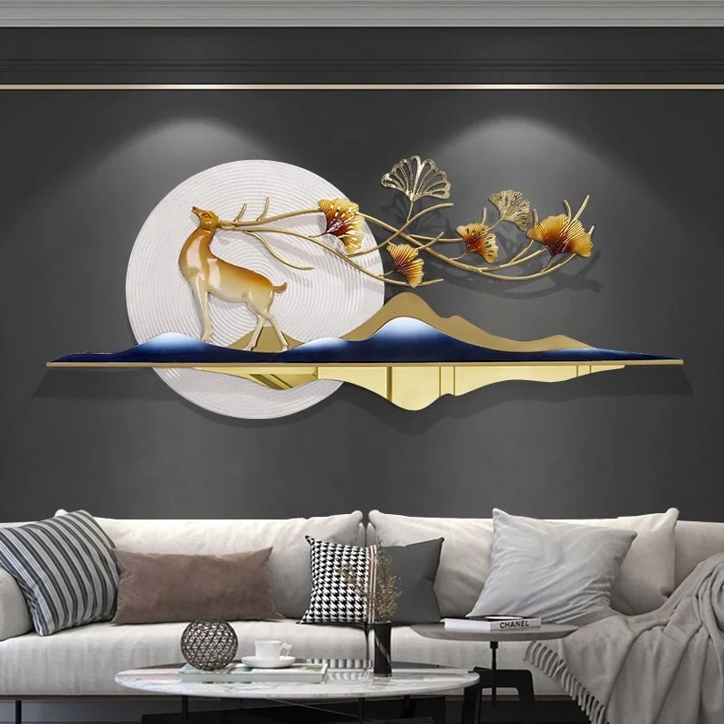 

Light Luxury Modern Creative Dear Design Wall Decor Living Room Bed Room Hotel Background Metal Handmade Wall Hanging