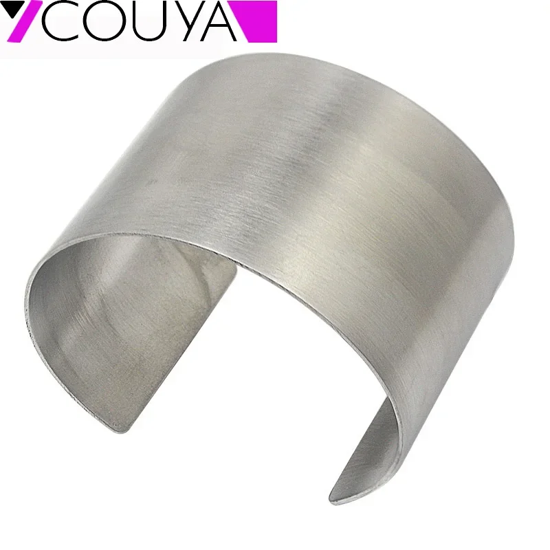 Fashion gold / silver Cuffs Women Stainless Steel Bangle For Women Brushed Matte Jewelry Statement Bangles pulseras mujer