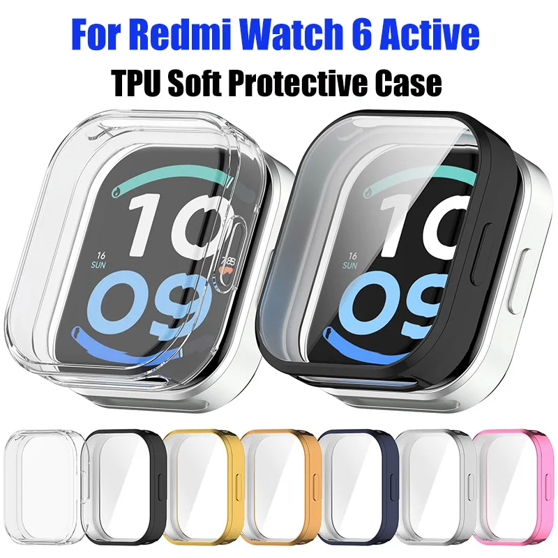 TPU Soft Protective Case For Redmi Watch 6 Active Full Screen Protector Anti-Scratch Protector Cover For Redmi Watch 6 Active