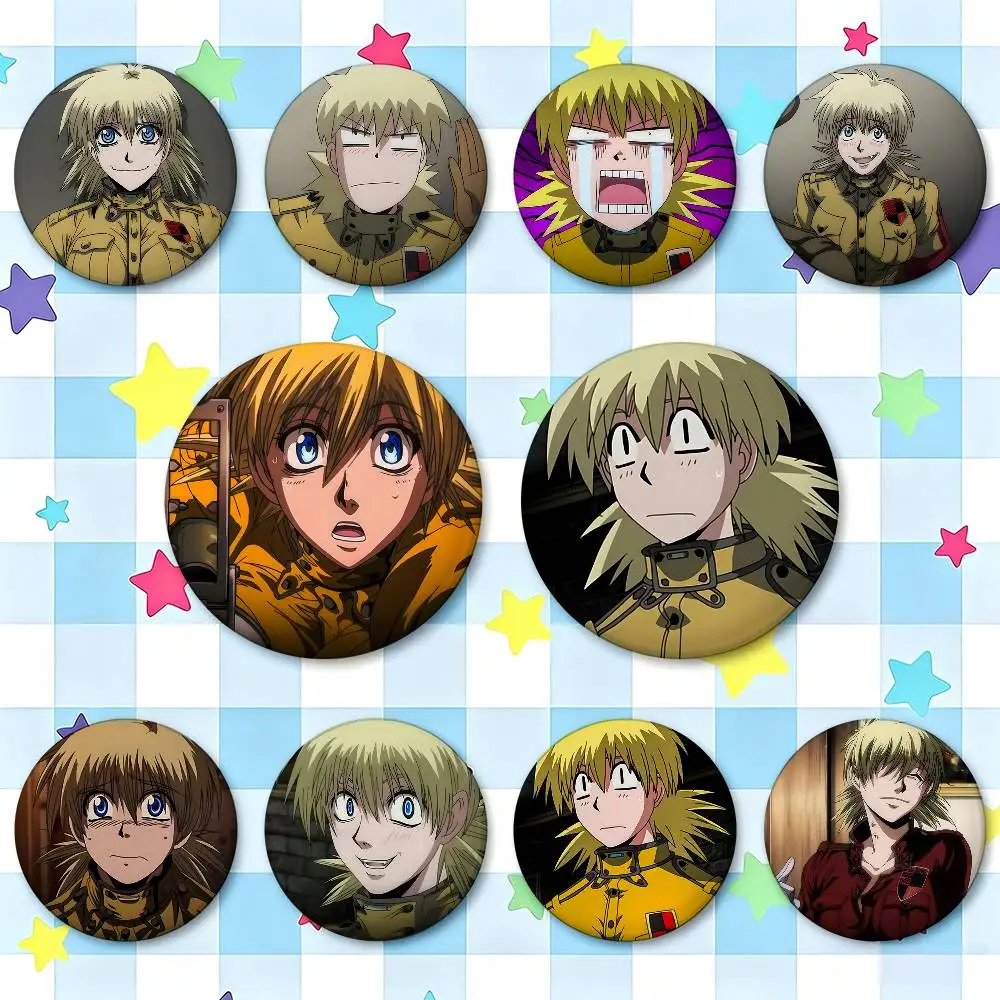 1pc Seras Victoria Hellsing Cartoon Style Badge Brooches On Backpack Decoration Round Enamel Pins For Accessorys