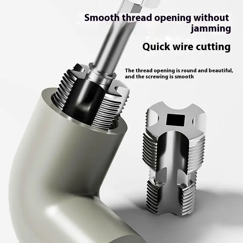 4Points 6Points PPR Water Pipe Internal Thread Opener Hexagonal Universal For PVC Pipe Thread Tap Hand Electric Drills Hand Tool