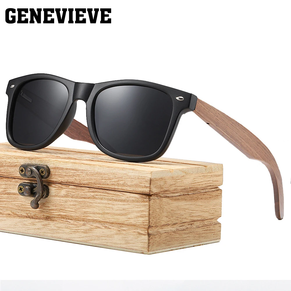 GENEVIEVE New wood Simple Design Fashion occhiali da sole occhiali da sole polarizzati in bambù occhiali fotocromatici da vista personalizzabili