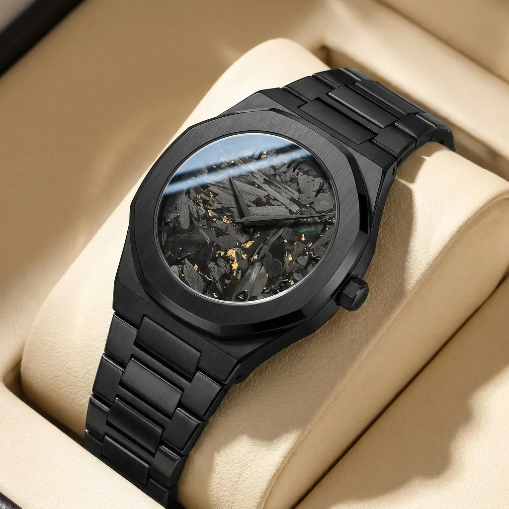 

1pcs Men's black dial alloy strap vintage fashion map dial lightweight sporty details Quartz Watch for daily business party holi