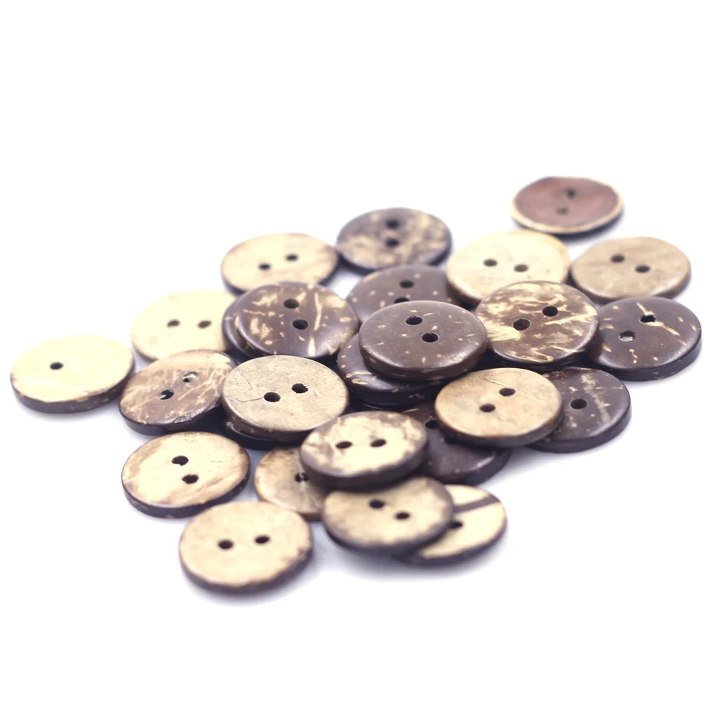 

10PCS Round Natural Coconut Sewing Buttons 15mm 2 Holes For Casual Coat Windbreaker Scrapbook Apperal DIY Decoration Accessories