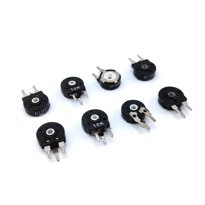 5 pcs Adjustable resistance PT10 hex hole Vertical  potentiometer  500 ohm 1k 2k 5k 10k 20k 50k 100k 200k 500k 1M