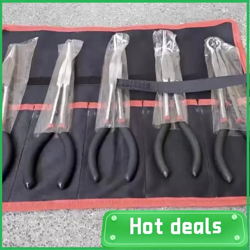 

Extended Handle Needle-Nose Pliers 5-Piece Set Replacement Elbow O-Shaped Pliers 25/45/90 Degree Bent-Nose Pliers Hand Tools