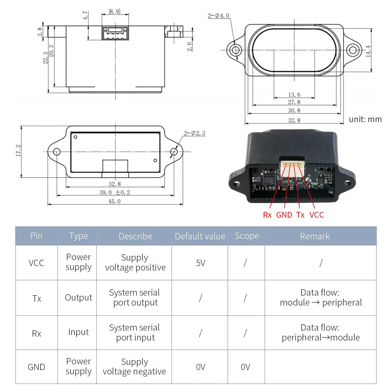 YDLIDAR SDM18 High Precision Laser Ranging Sensor Module TOF Range 18M Anti-Glare 60kLux For ROS ROS2 RaspberryPi Jetson Robotic