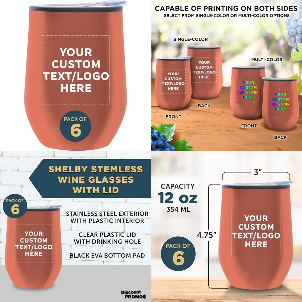 

Изолированные персонализированные стаканы для вина, набор из 6–12 унций стаканов для вина, коктейлей, горячих и холодных напитков