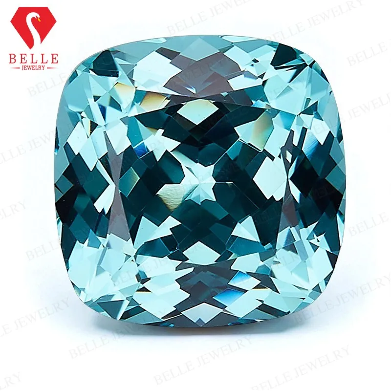 

Lab Grown Paraiba Wathet Cushion Cut VVS1 Clarity AGL Certificate Jewelry DIY Necklace Earrings Ring Customization