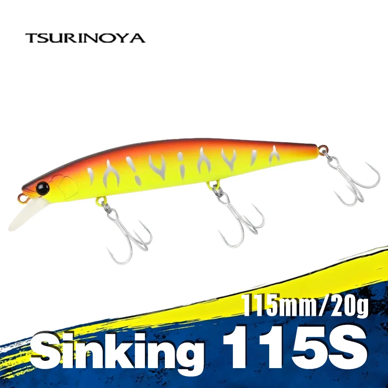 TSURINOYA IMP 115S Ultra Long Casting Sinking Minnow Slim Lure 115mm 20g Shore Fishing Seabass Barracuda Power Fishing Hard Bait
