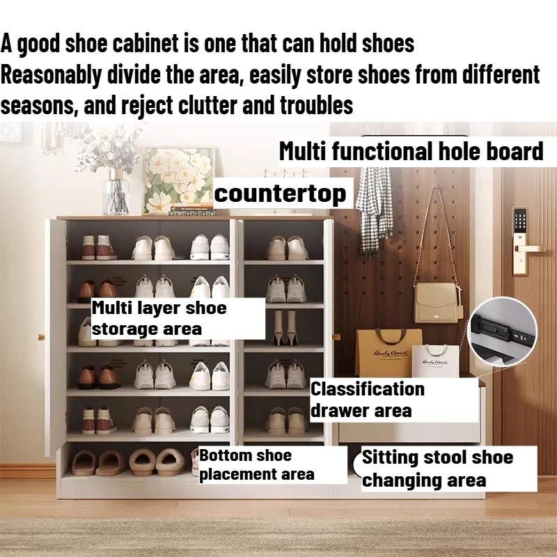 Wooden Organizer Shoe Rack Changing Stool Living Room Storage Locker Shoerack Cabinet Narrow Shoemaker Hotel Furniture