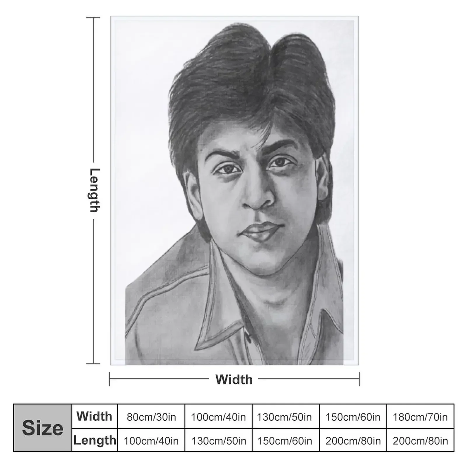 Shahrukh khan Sketch Throw Blanket Thin Comforter Blankets