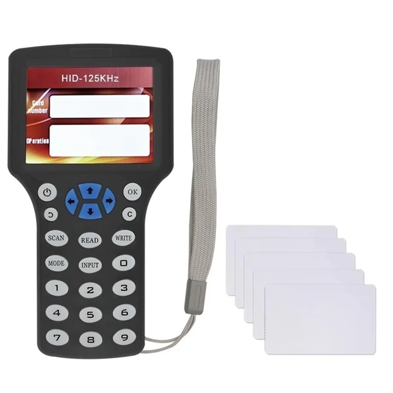 [NEW A09R!】 10 Frequency RFID NFC Smart Card Reader Writer Duplicator +5XCUID Card 125K 13.56Mhz RFID Copier Key Replicator