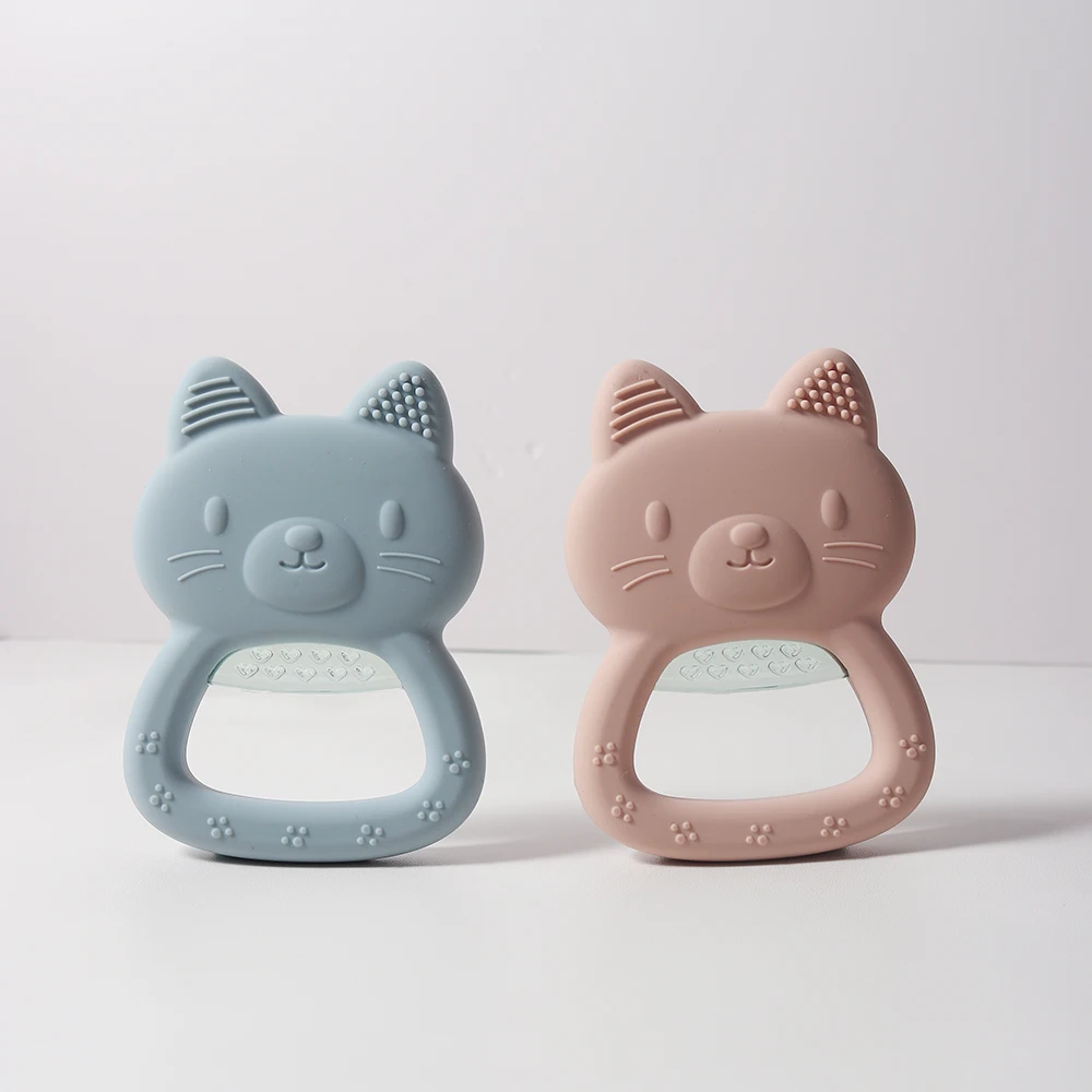 Water Filled Baby Teether – Cat Shape Silicone Teething Toy for Infants, Can Be Cooled in Fridge or Warm