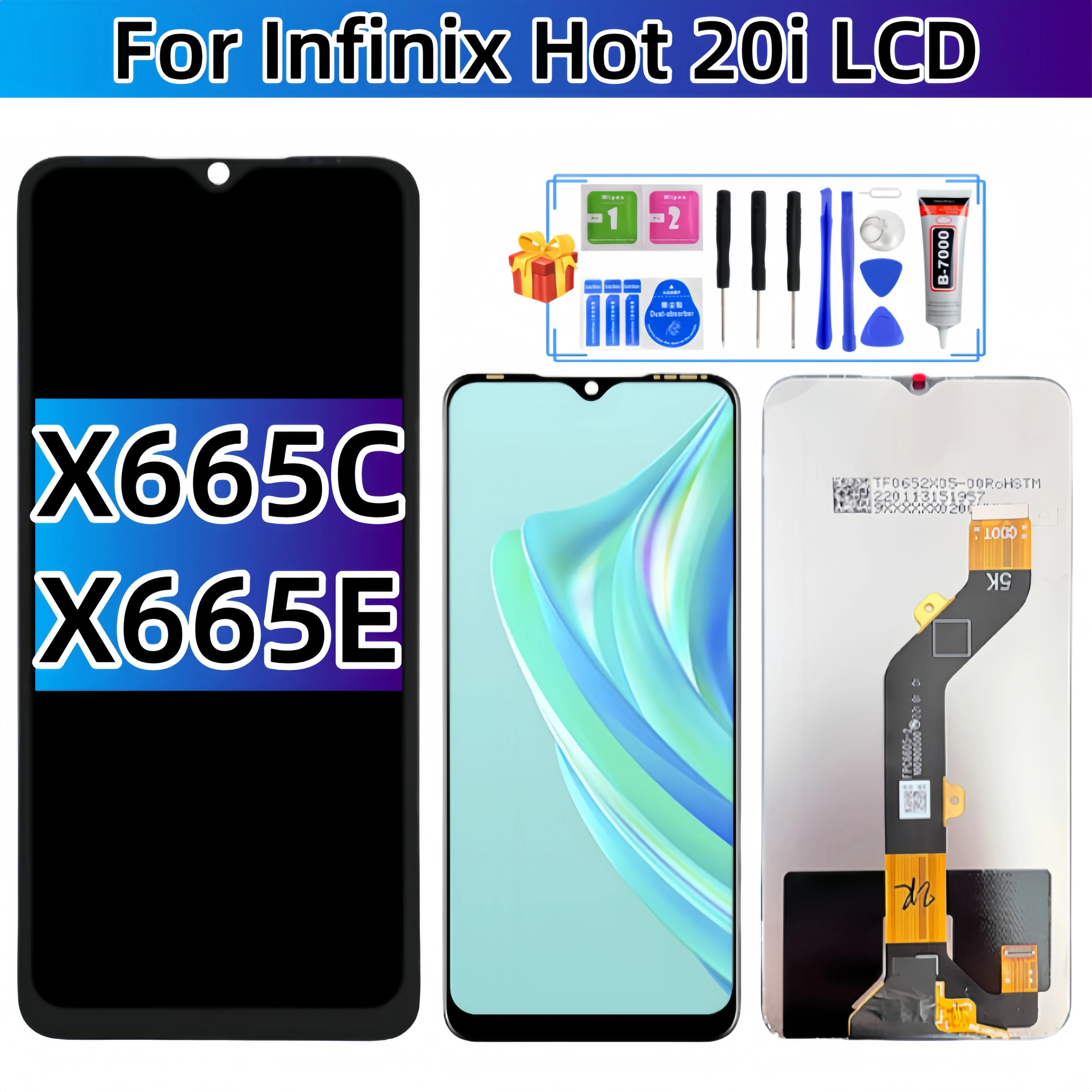 

Для Infinix Hot 20i X665C X665E ЖК-дисплей с сенсорным экраном в сборе, запасные части для ЖК-дисплея