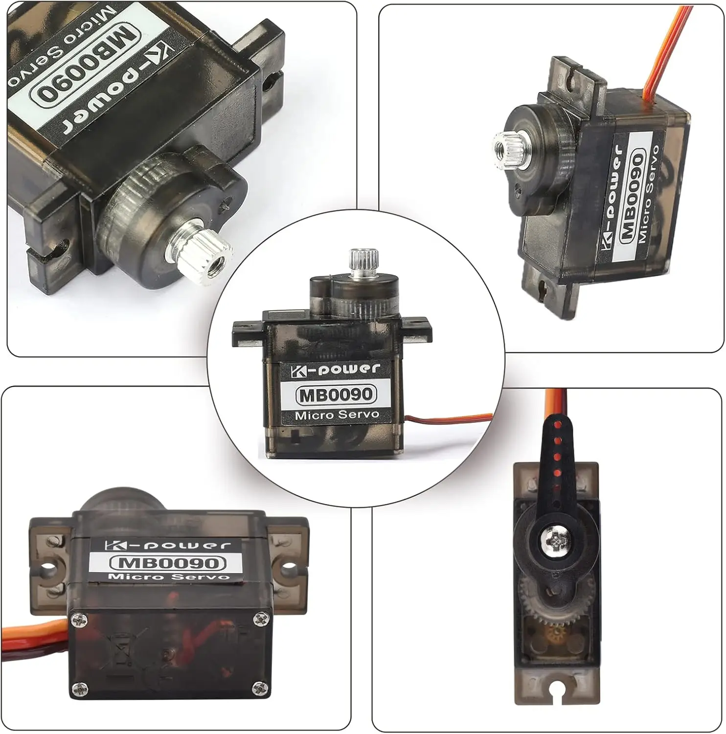 3PCS K-power MB0090 9g Metal Gear Analog Micro Servo, 2.3KG Torque RC Servo for Helicopter Airplane RC Car Robot