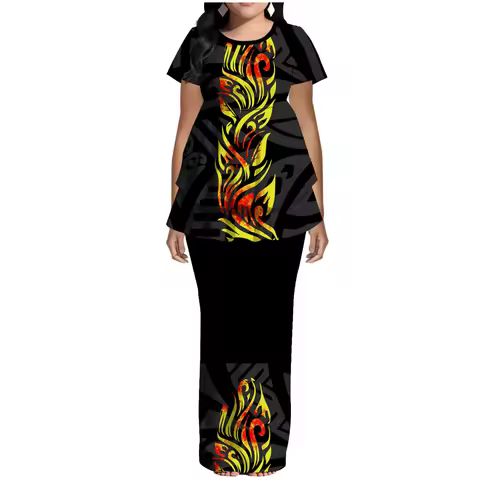 2026 Newly Designed Puletasi Dress For Samoan Polynesian Women A Slimming Evening Dress For Festive Parties
