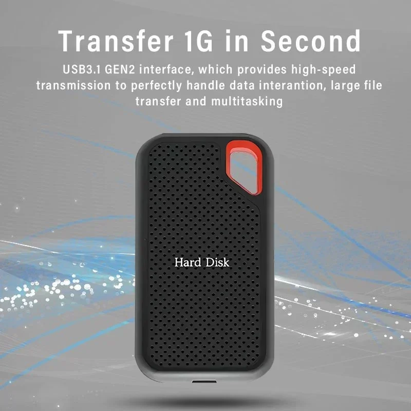 محرك الأقراص الصلبة الخارجي 1 تيرا بايت SSD محمول 4 تيرا بايت محرك الأقراص الصلبة الخارجي USB 3.2/Type-C قرص صلب تخزين عالي السرعة للكمبيوتر/Mac/الهاتف