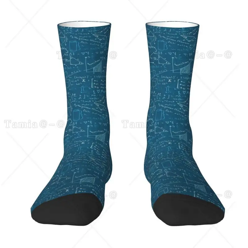 Custom Mathematics Formulas Math Men's Crew Socks Unisex Fashion 3D Printed Science Teacher Gift Dress Socks