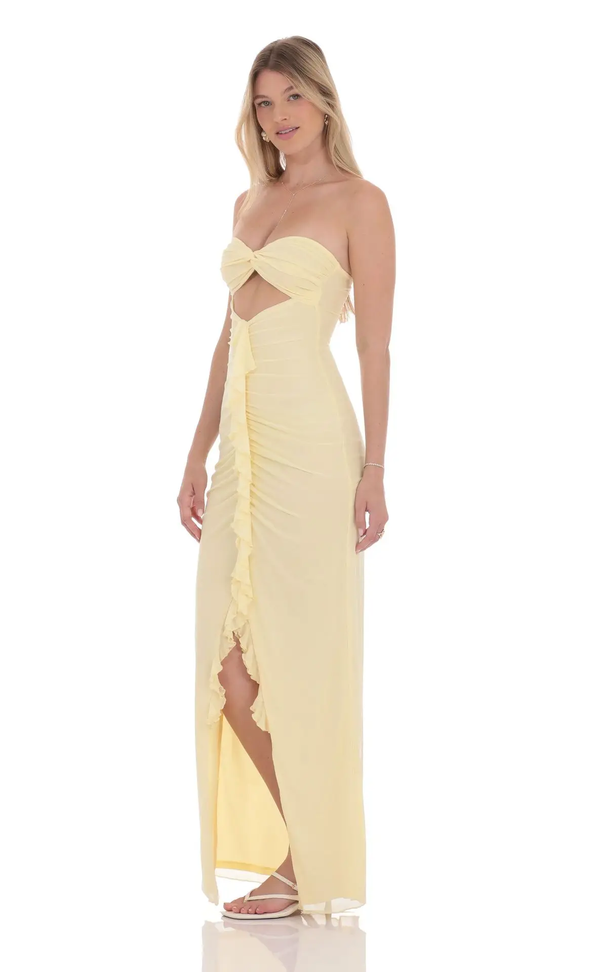 

Ruffles Hollow Out Ruched Sexy Maxi Dress Women Gown Summer Off-shoulder Strapless Robes Elegant Club Party Long Dress 2025