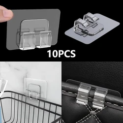 Gancho multiusos de 10 piezas para colgar, accesorios de Soporte de alambre de fijación para cocina, gancho transparente de viscosa fuerte