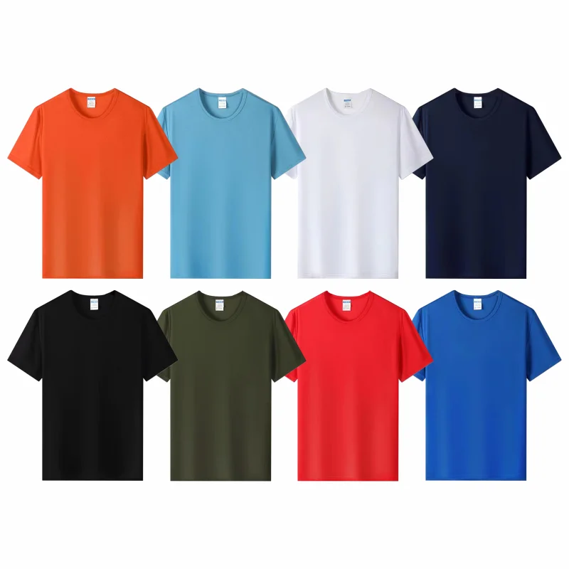 Summer Quick-Drying Round Neck T-shirt Mesh Breathable Sports Fitness Short-sleeved T-shirt 8 Colors