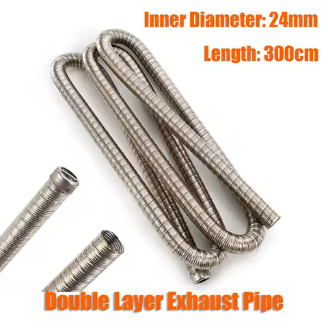 300cm 24mm Double Layer Exhaust Pipe Air Diesel Parking Heater Stainless Steel Tube Gas Vent Hose For Car Caravan Camper