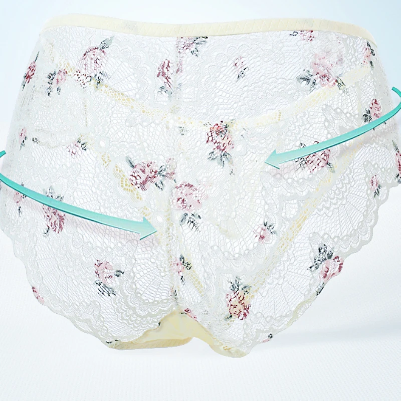 Women Sexy Lace Embroidered Underwear Charming Plus Size For Female Ultra Thin Shorts White Panties Briefs L XL 2XL 3XL 4XL 5XL