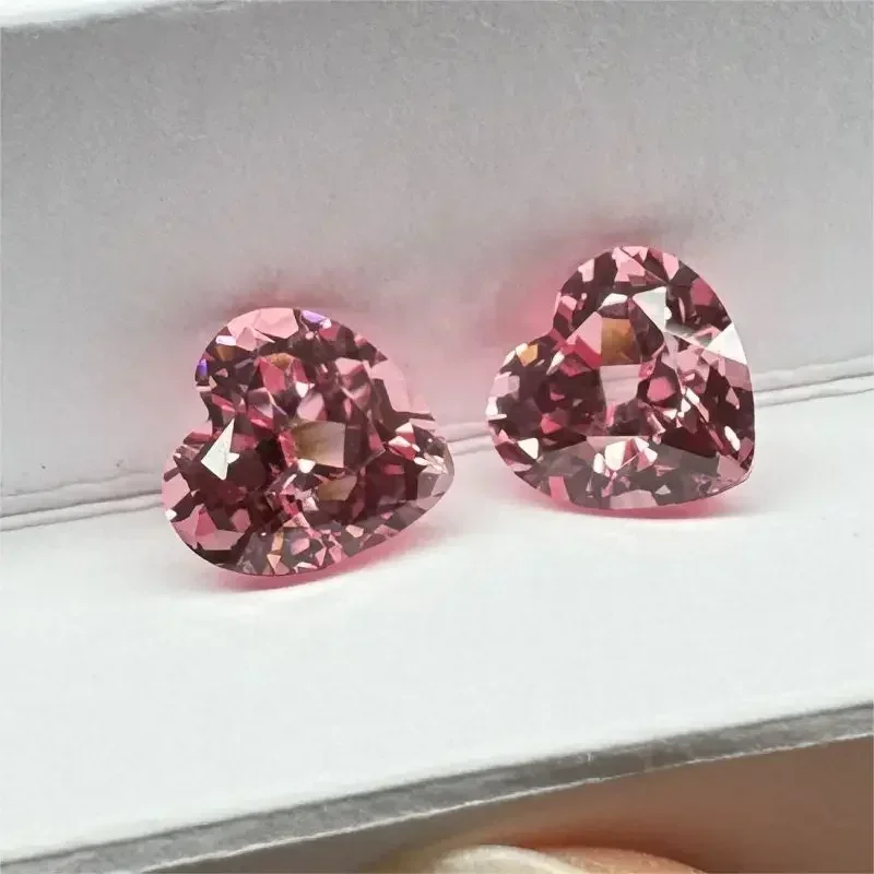 

Pink Color Heart Cut Lab Grown Sapphire Sunrise Top Quality Gemstone Bead for Diy Jewelry Making Material Selectable Certificate